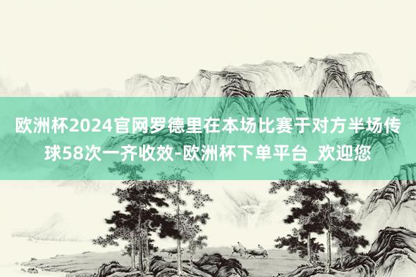 欧洲杯2024官网罗德里在本场比赛于对方半场传球58次一齐收效-欧洲杯下单平台_欢迎您