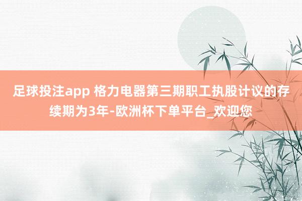 足球投注app 格力电器第三期职工执股计议的存续期为3年-欧洲杯下单平台_欢迎您