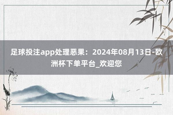 足球投注app处理恶果：2024年08月13日-欧洲杯下单平台_欢迎您