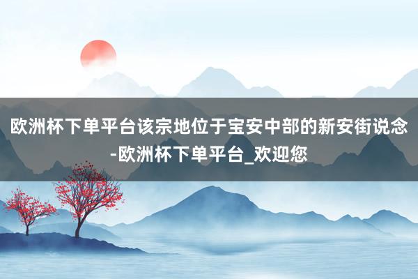 欧洲杯下单平台该宗地位于宝安中部的新安街说念-欧洲杯下单平台_欢迎您