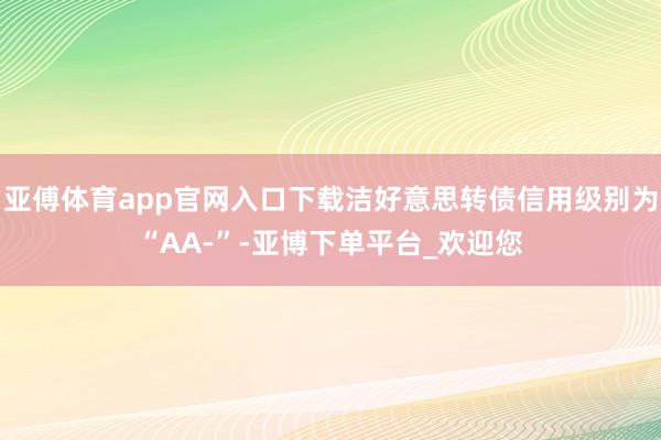 亚傅体育app官网入口下载洁好意思转债信用级别为“AA-”-亚博下单平台_欢迎您